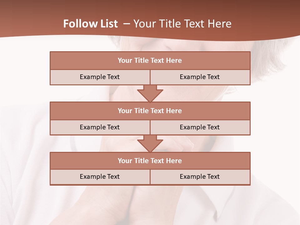 Portrait Of Mature Woman Smiling At Camera Over White Background PowerPoint Template