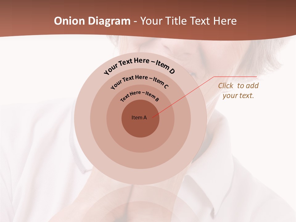Portrait Of Mature Woman Smiling At Camera Over White Background PowerPoint Template