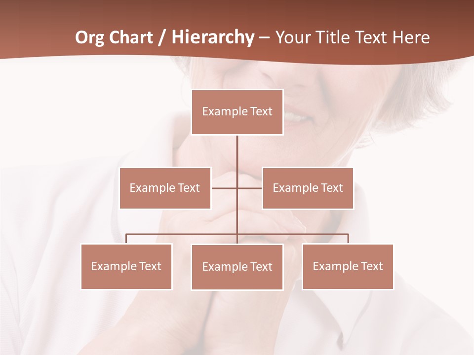 Portrait Of Mature Woman Smiling At Camera Over White Background PowerPoint Template