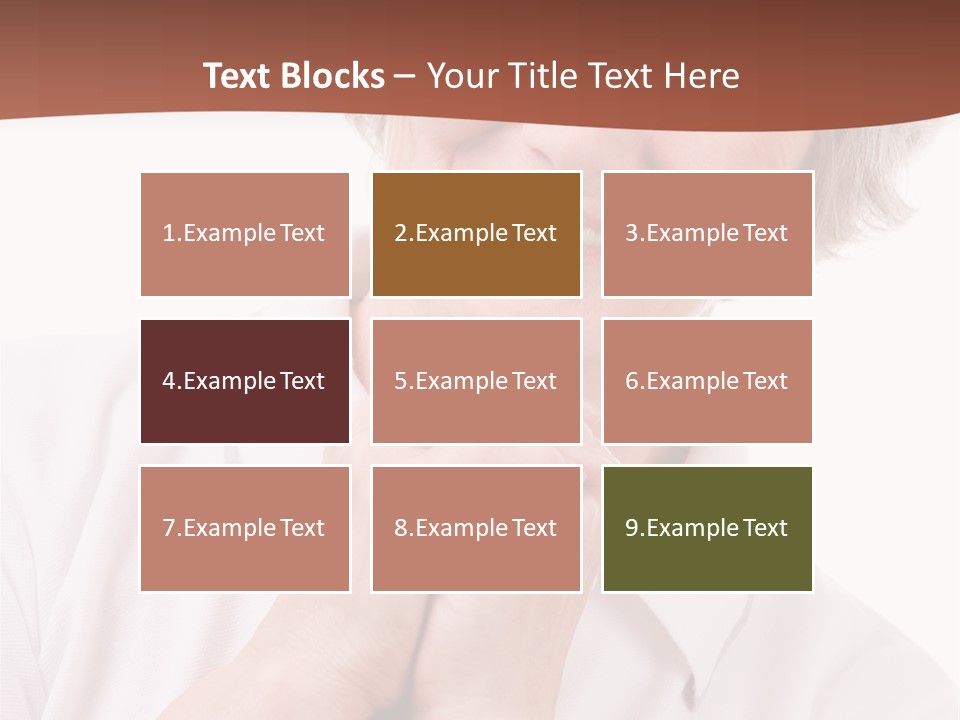 Portrait Of Mature Woman Smiling At Camera Over White Background PowerPoint Template