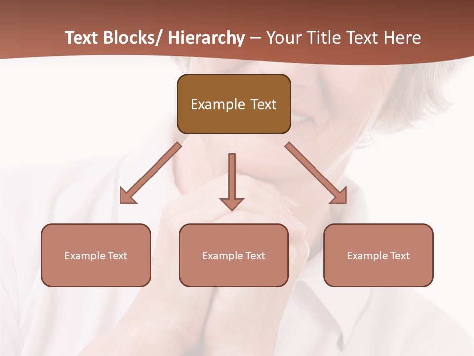 Portrait Of Mature Woman Smiling At Camera Over White Background PowerPoint Template