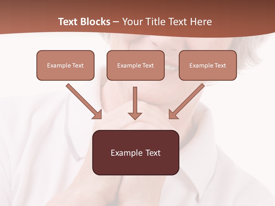 Portrait Of Mature Woman Smiling At Camera Over White Background PowerPoint Template