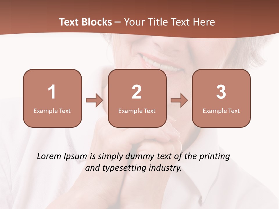 Portrait Of Mature Woman Smiling At Camera Over White Background PowerPoint Template