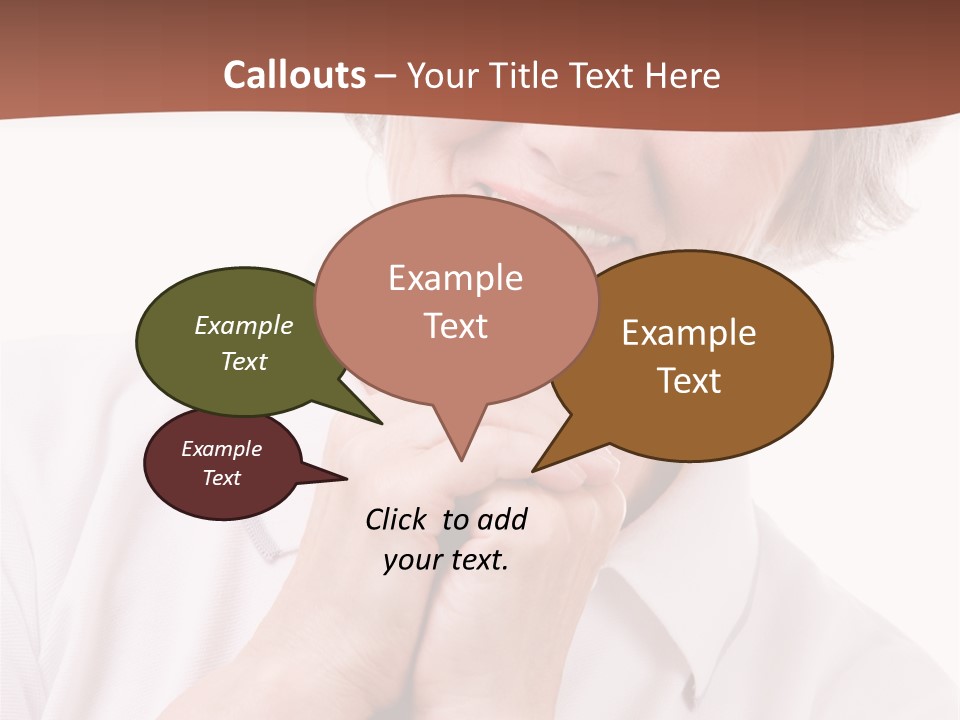 Portrait Of Mature Woman Smiling At Camera Over White Background PowerPoint Template