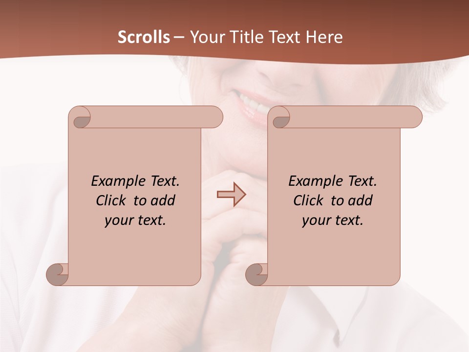 Portrait Of Mature Woman Smiling At Camera Over White Background PowerPoint Template