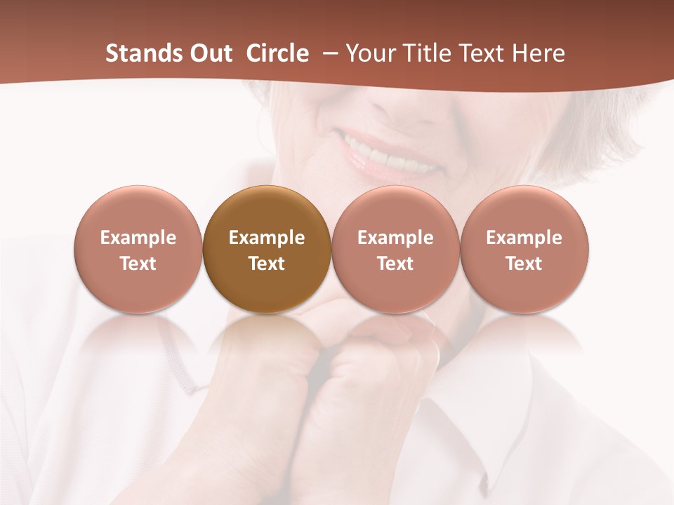 Portrait Of Mature Woman Smiling At Camera Over White Background PowerPoint Template