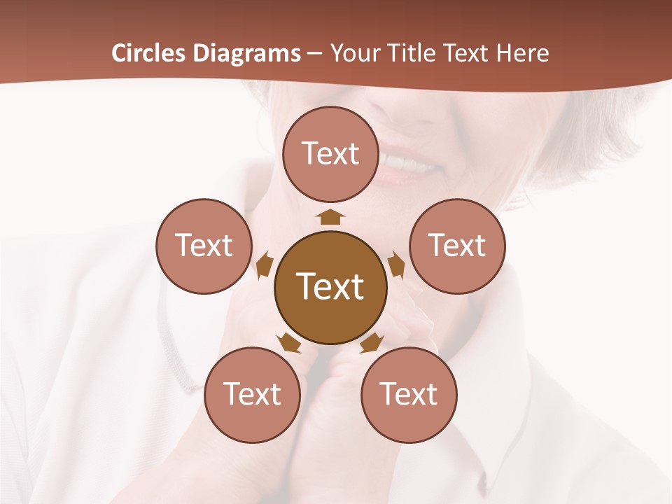 Portrait Of Mature Woman Smiling At Camera Over White Background PowerPoint Template