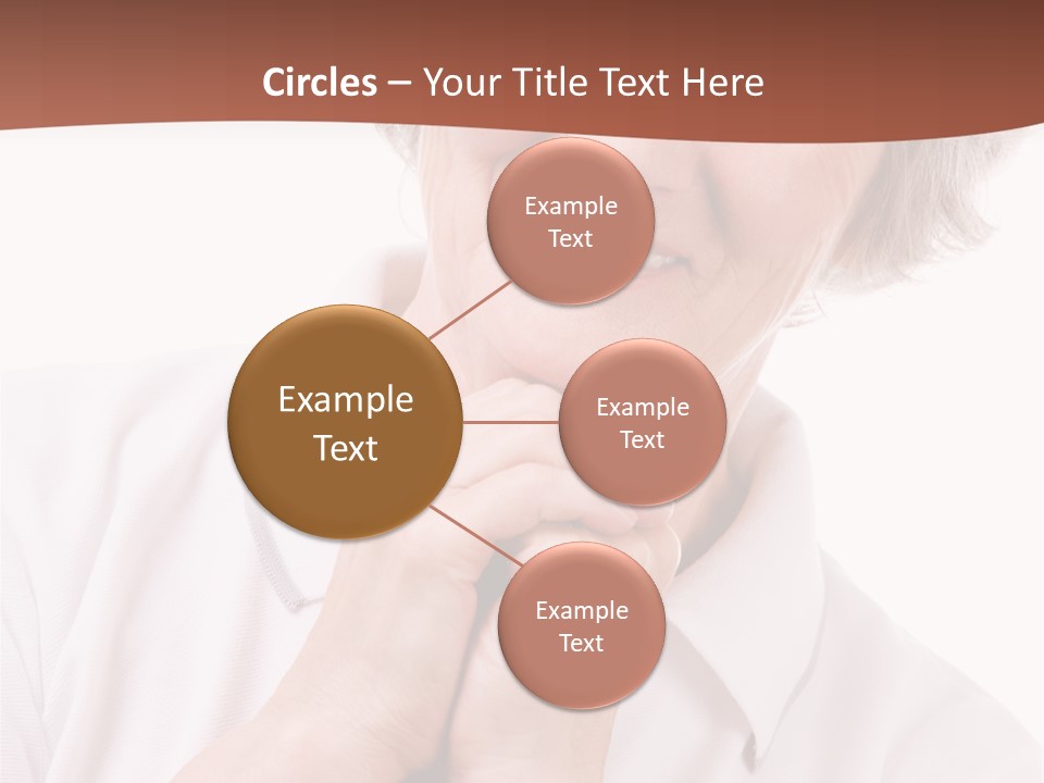 Portrait Of Mature Woman Smiling At Camera Over White Background PowerPoint Template