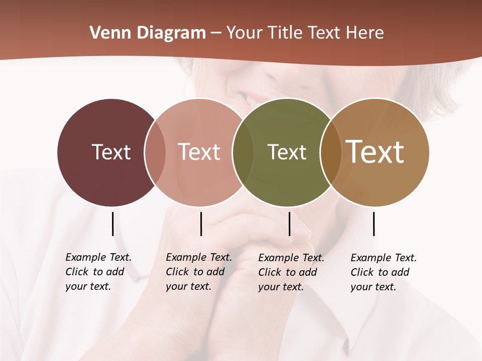 Portrait Of Mature Woman Smiling At Camera Over White Background PowerPoint Template
