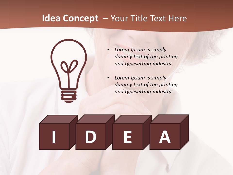 Portrait Of Mature Woman Smiling At Camera Over White Background PowerPoint Template