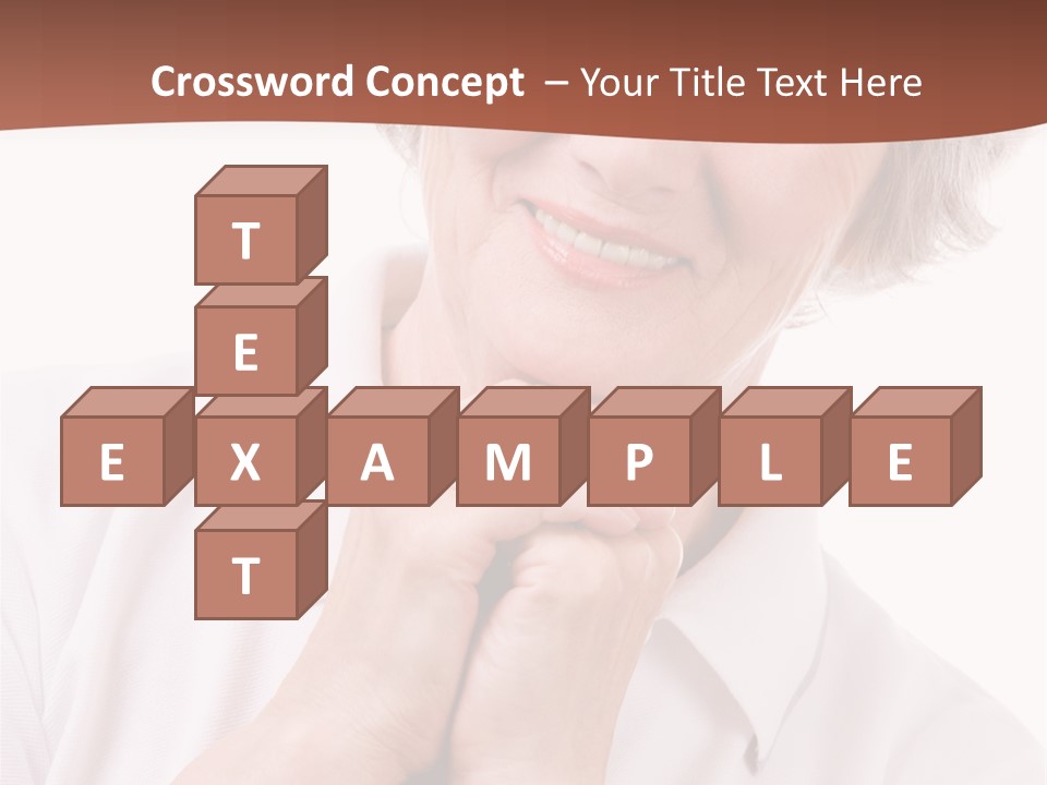 Portrait Of Mature Woman Smiling At Camera Over White Background PowerPoint Template