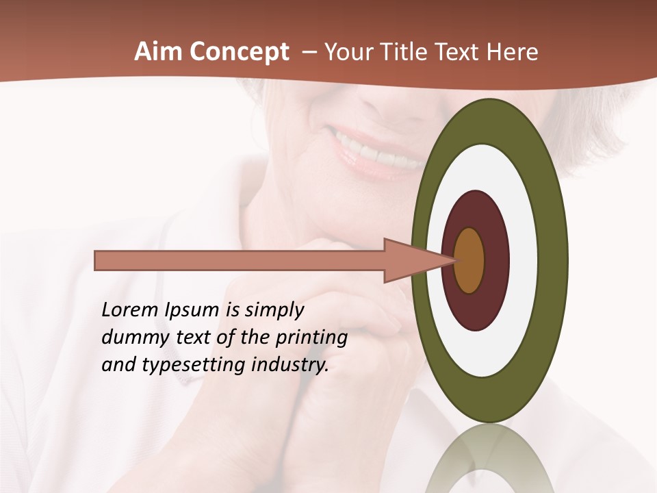 Portrait Of Mature Woman Smiling At Camera Over White Background PowerPoint Template