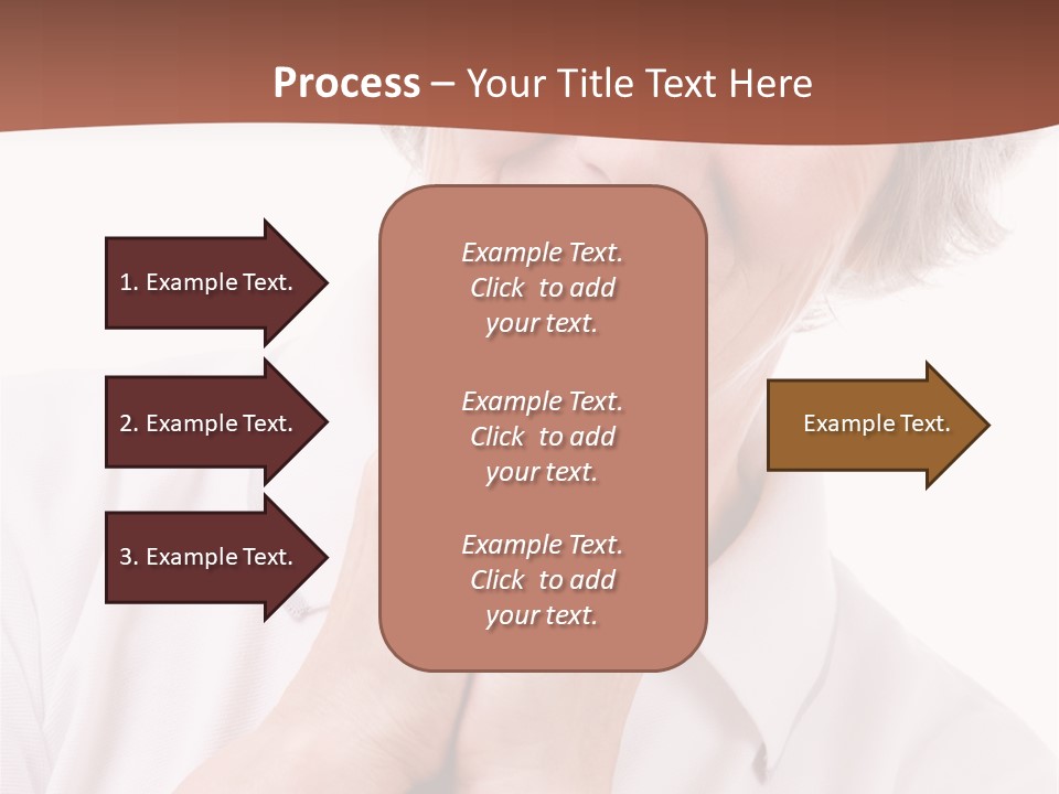 Portrait Of Mature Woman Smiling At Camera Over White Background PowerPoint Template