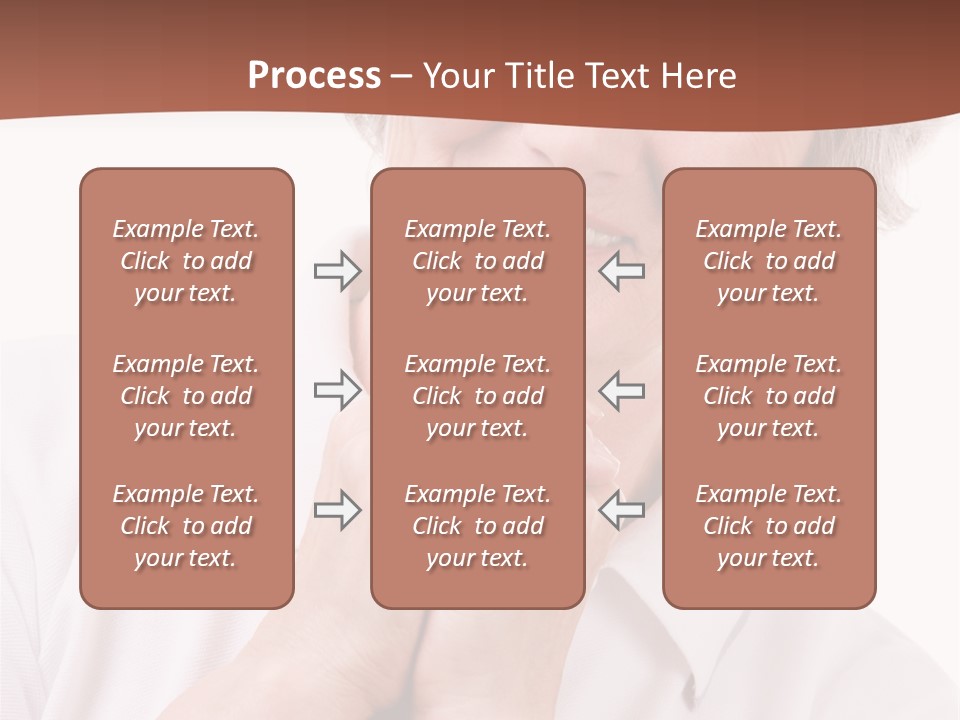 Portrait Of Mature Woman Smiling At Camera Over White Background PowerPoint Template