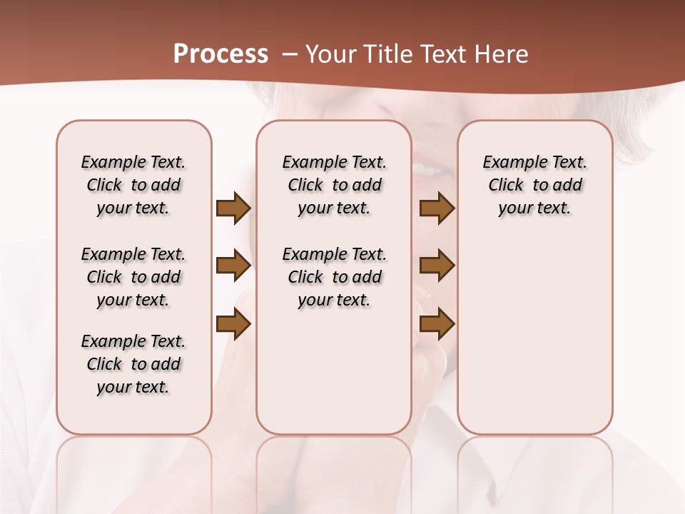 Portrait Of Mature Woman Smiling At Camera Over White Background PowerPoint Template