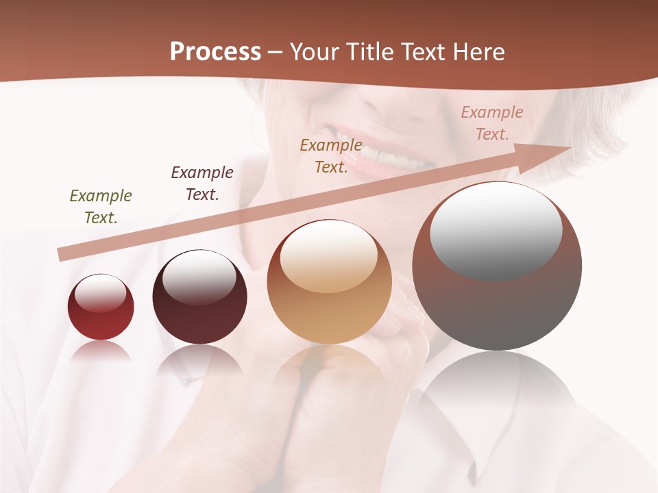 Portrait Of Mature Woman Smiling At Camera Over White Background PowerPoint Template