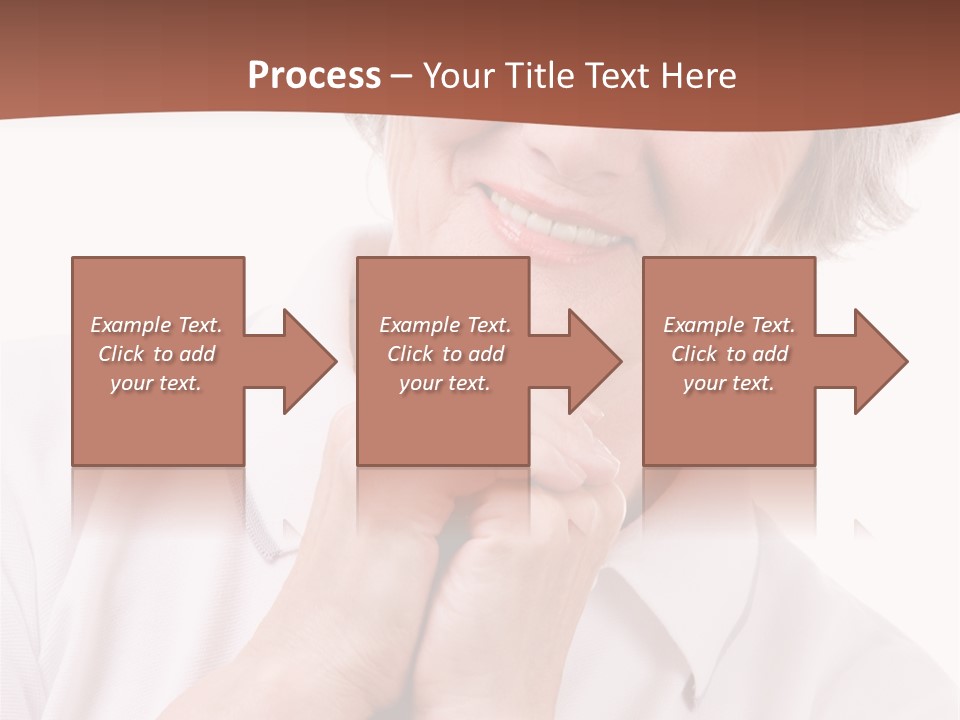 Portrait Of Mature Woman Smiling At Camera Over White Background PowerPoint Template