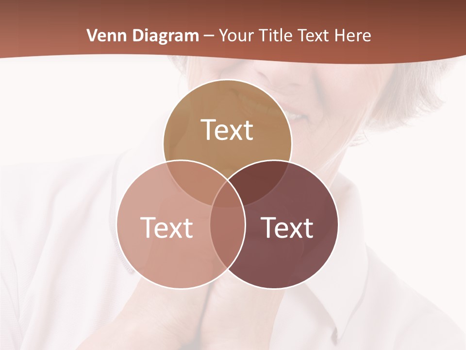 Portrait Of Mature Woman Smiling At Camera Over White Background PowerPoint Template