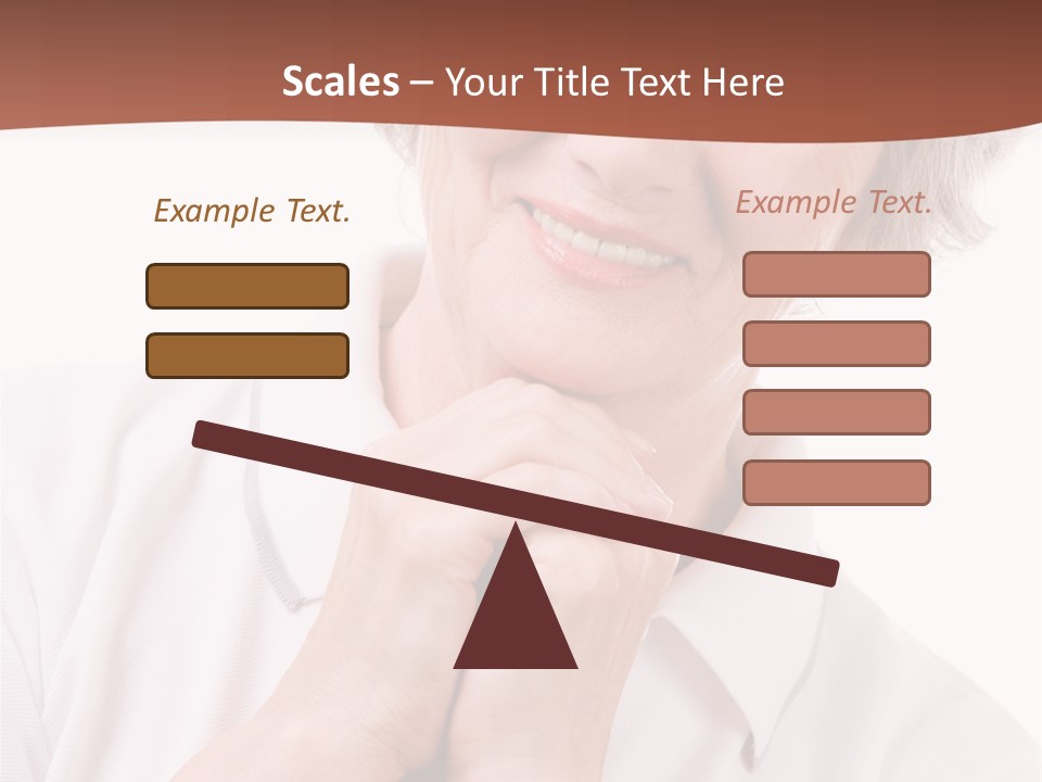 Portrait Of Mature Woman Smiling At Camera Over White Background PowerPoint Template