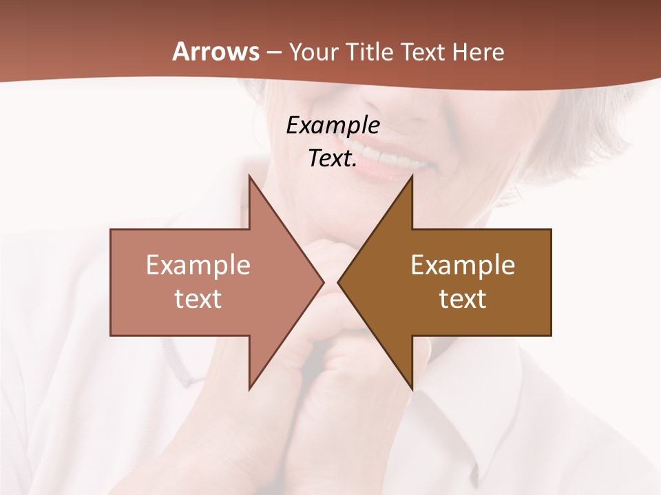 Portrait Of Mature Woman Smiling At Camera Over White Background PowerPoint Template