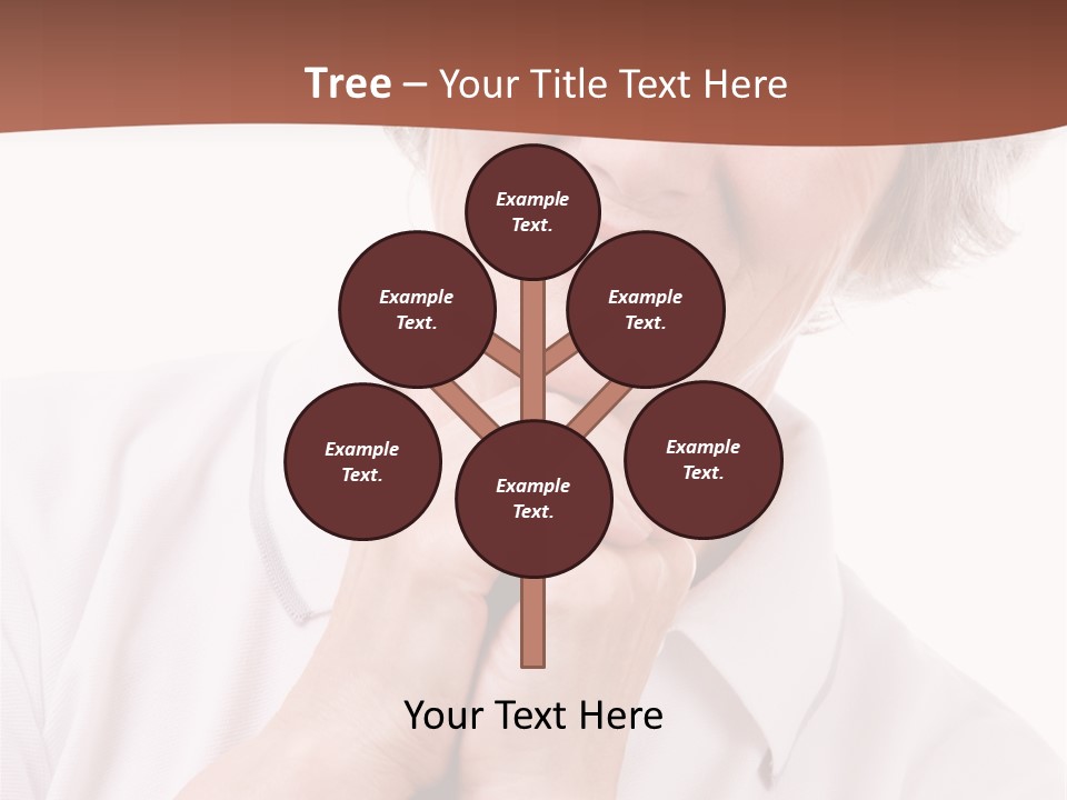 Portrait Of Mature Woman Smiling At Camera Over White Background PowerPoint Template