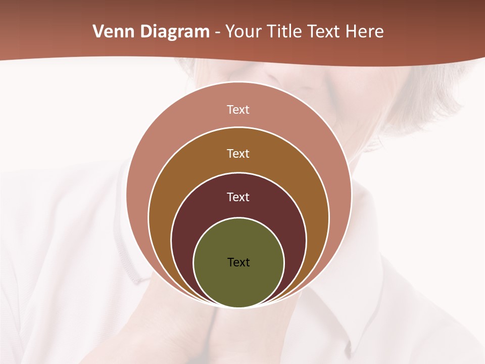 Portrait Of Mature Woman Smiling At Camera Over White Background PowerPoint Template