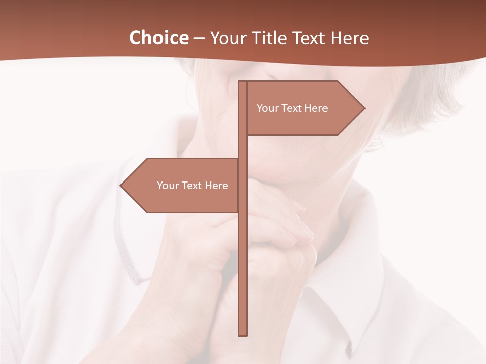 Portrait Of Mature Woman Smiling At Camera Over White Background PowerPoint Template