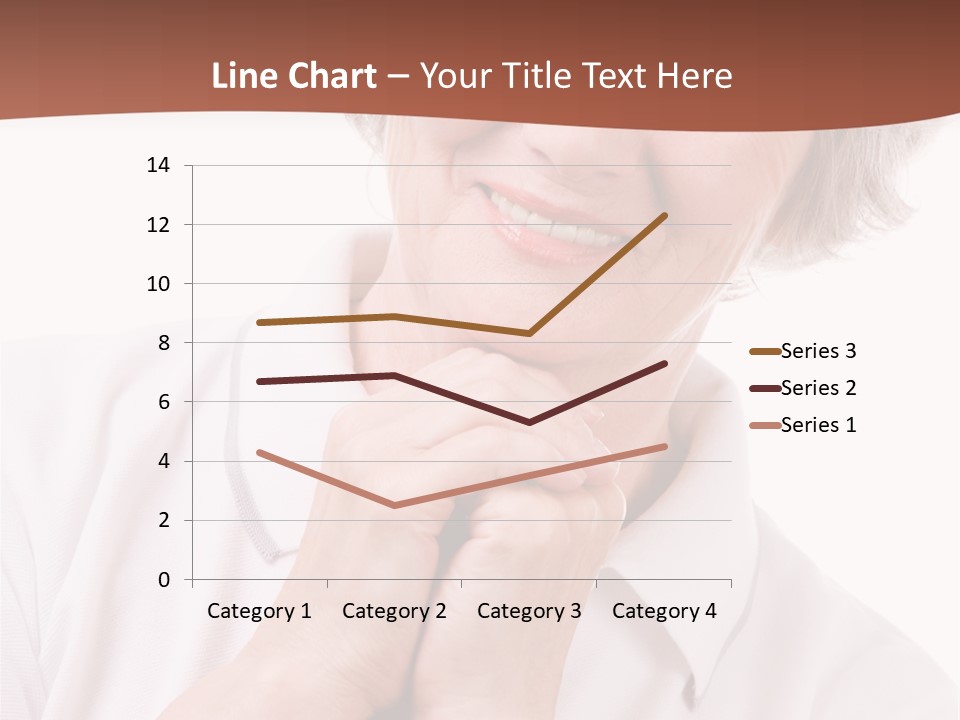 Portrait Of Mature Woman Smiling At Camera Over White Background PowerPoint Template