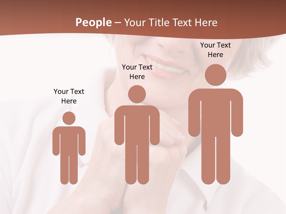 Portrait Of Mature Woman Smiling At Camera Over White Background PowerPoint Template