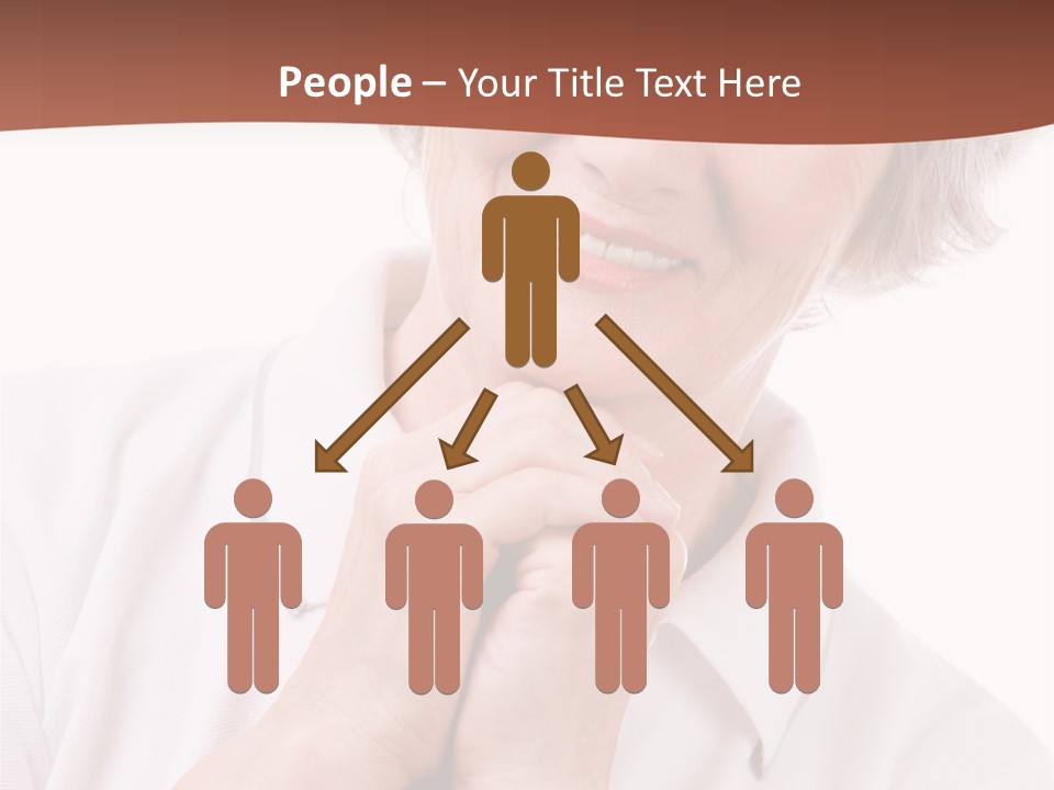 Portrait Of Mature Woman Smiling At Camera Over White Background PowerPoint Template