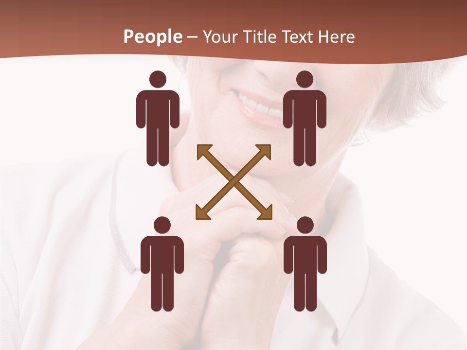 Portrait Of Mature Woman Smiling At Camera Over White Background PowerPoint Template