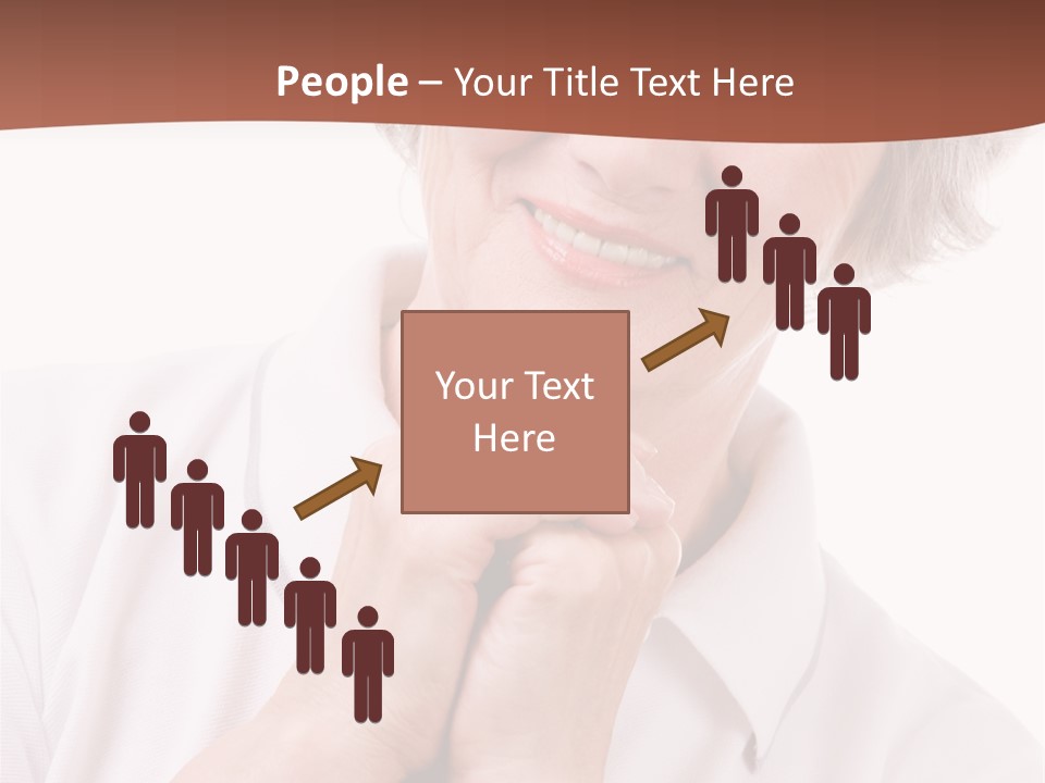 Portrait Of Mature Woman Smiling At Camera Over White Background PowerPoint Template