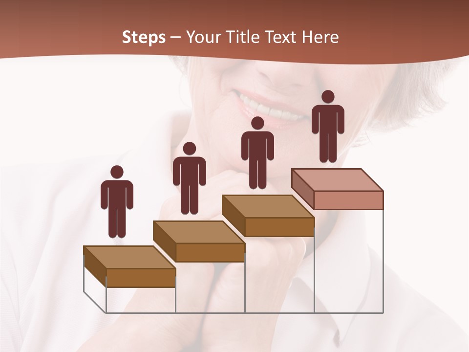 Portrait Of Mature Woman Smiling At Camera Over White Background PowerPoint Template