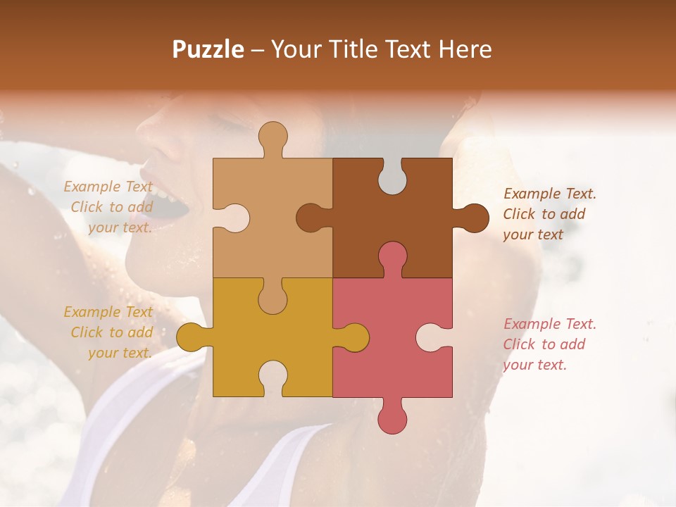 Heat. The Young Woman Bathes In A City Fountain PowerPoint Template