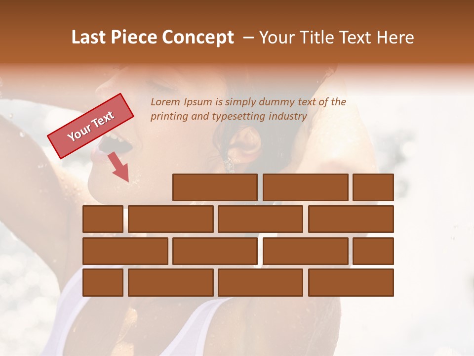 Heat. The Young Woman Bathes In A City Fountain PowerPoint Template