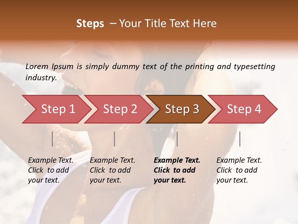 Heat. The Young Woman Bathes In A City Fountain PowerPoint Template