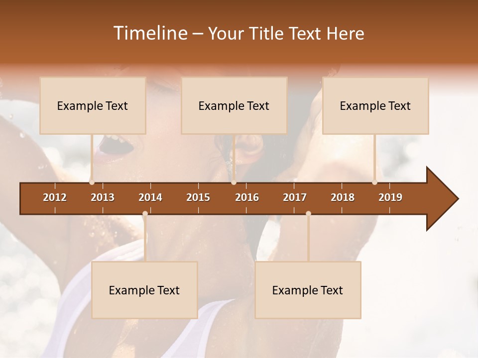 Heat. The Young Woman Bathes In A City Fountain PowerPoint Template