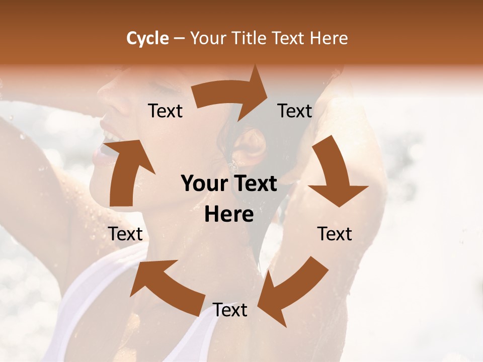 Heat. The Young Woman Bathes In A City Fountain PowerPoint Template