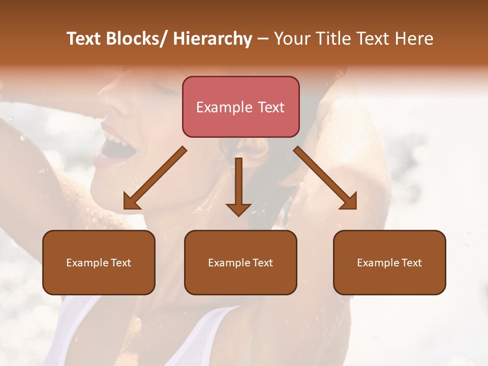 Heat. The Young Woman Bathes In A City Fountain PowerPoint Template