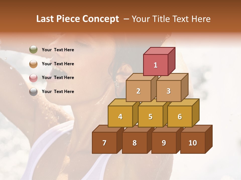 Heat. The Young Woman Bathes In A City Fountain PowerPoint Template