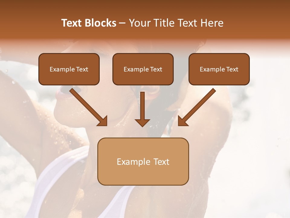 Heat. The Young Woman Bathes In A City Fountain PowerPoint Template