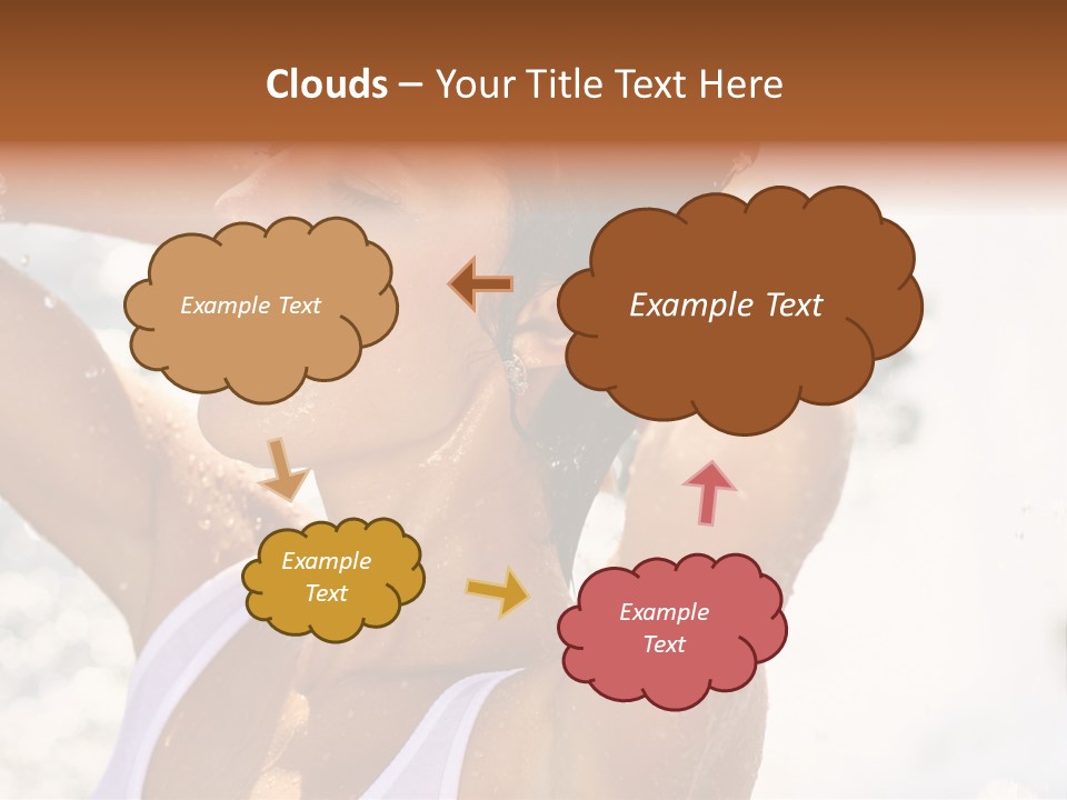 Heat. The Young Woman Bathes In A City Fountain PowerPoint Template