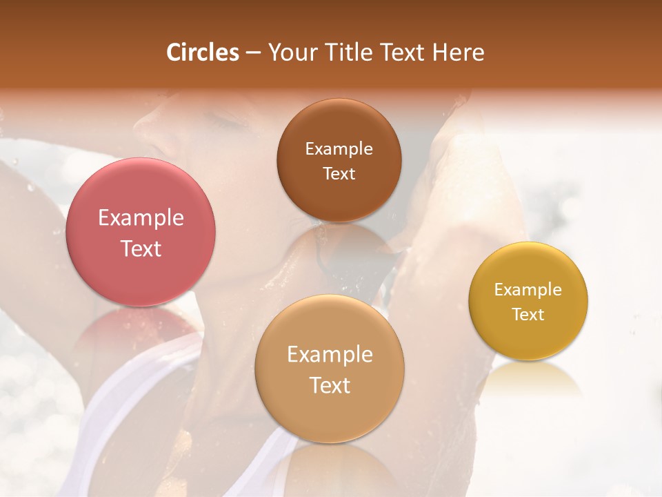 Heat. The Young Woman Bathes In A City Fountain PowerPoint Template