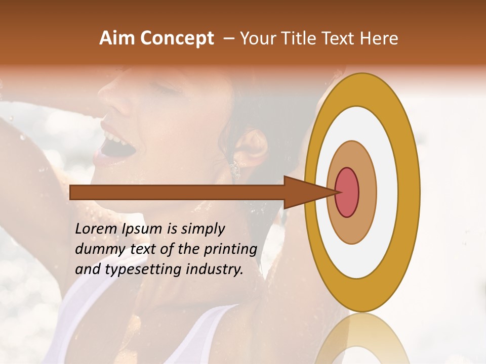 Heat. The Young Woman Bathes In A City Fountain PowerPoint Template