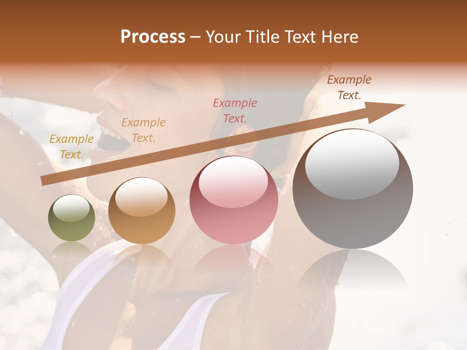 Heat. The Young Woman Bathes In A City Fountain PowerPoint Template