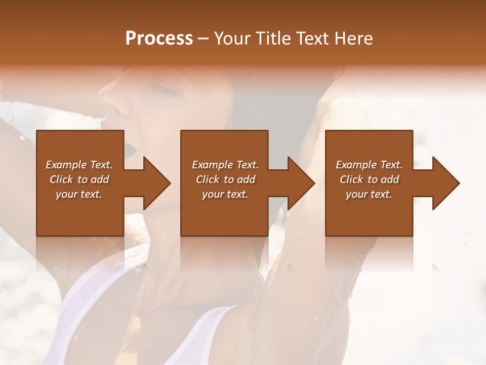 Heat. The Young Woman Bathes In A City Fountain PowerPoint Template