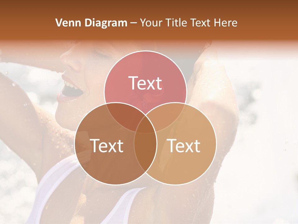 Heat. The Young Woman Bathes In A City Fountain PowerPoint Template