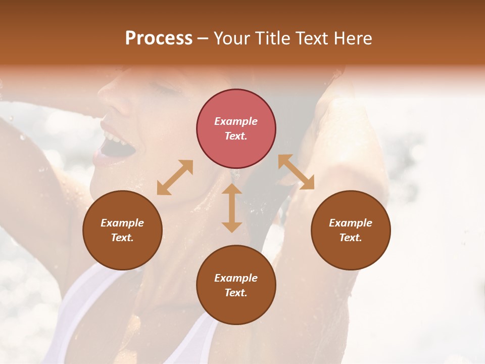 Heat. The Young Woman Bathes In A City Fountain PowerPoint Template