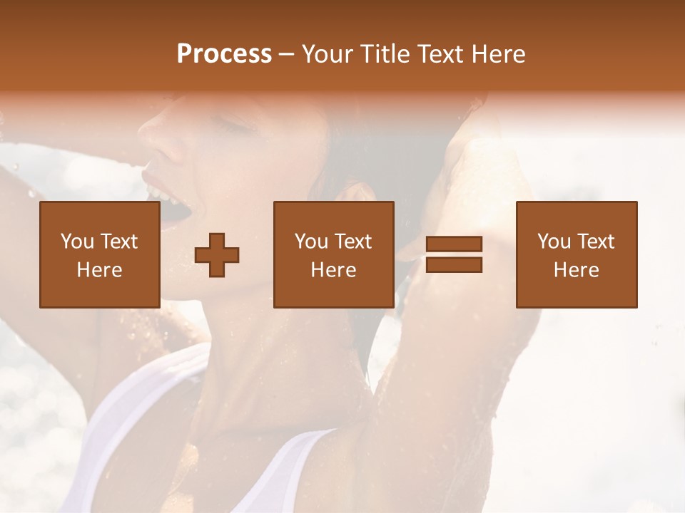 Heat. The Young Woman Bathes In A City Fountain PowerPoint Template