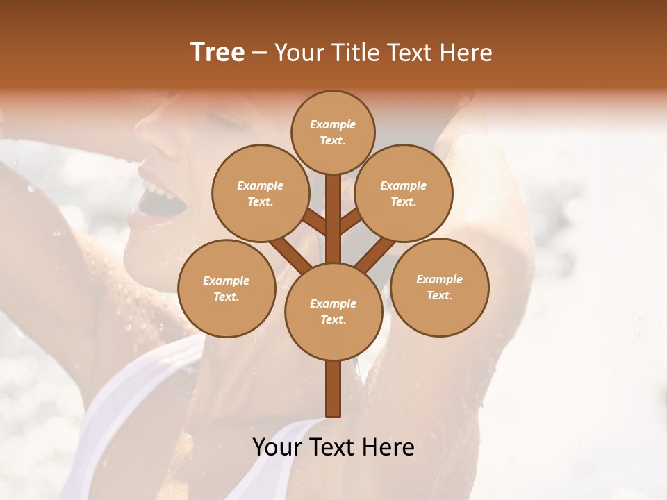 Heat. The Young Woman Bathes In A City Fountain PowerPoint Template